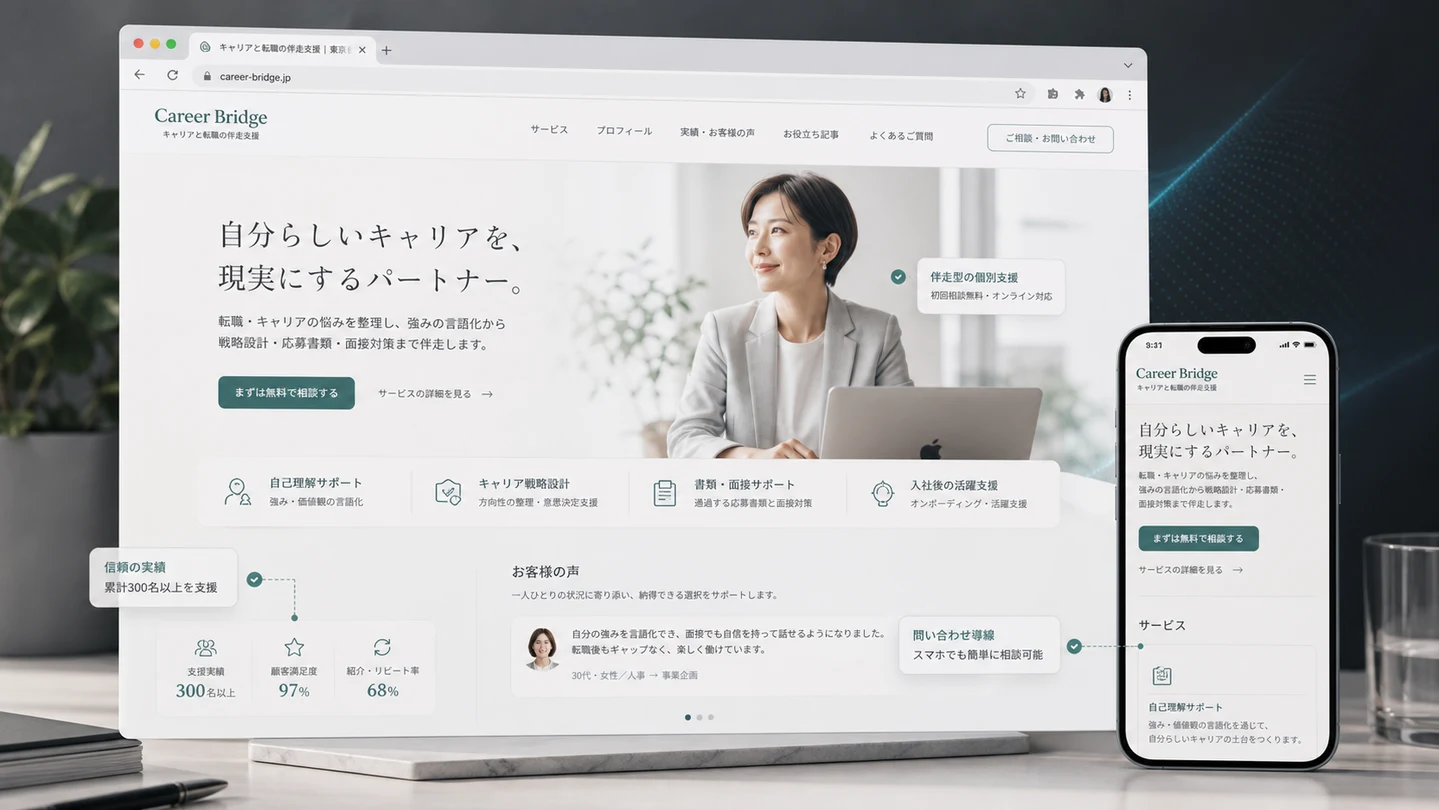 Japanese service site project mockup