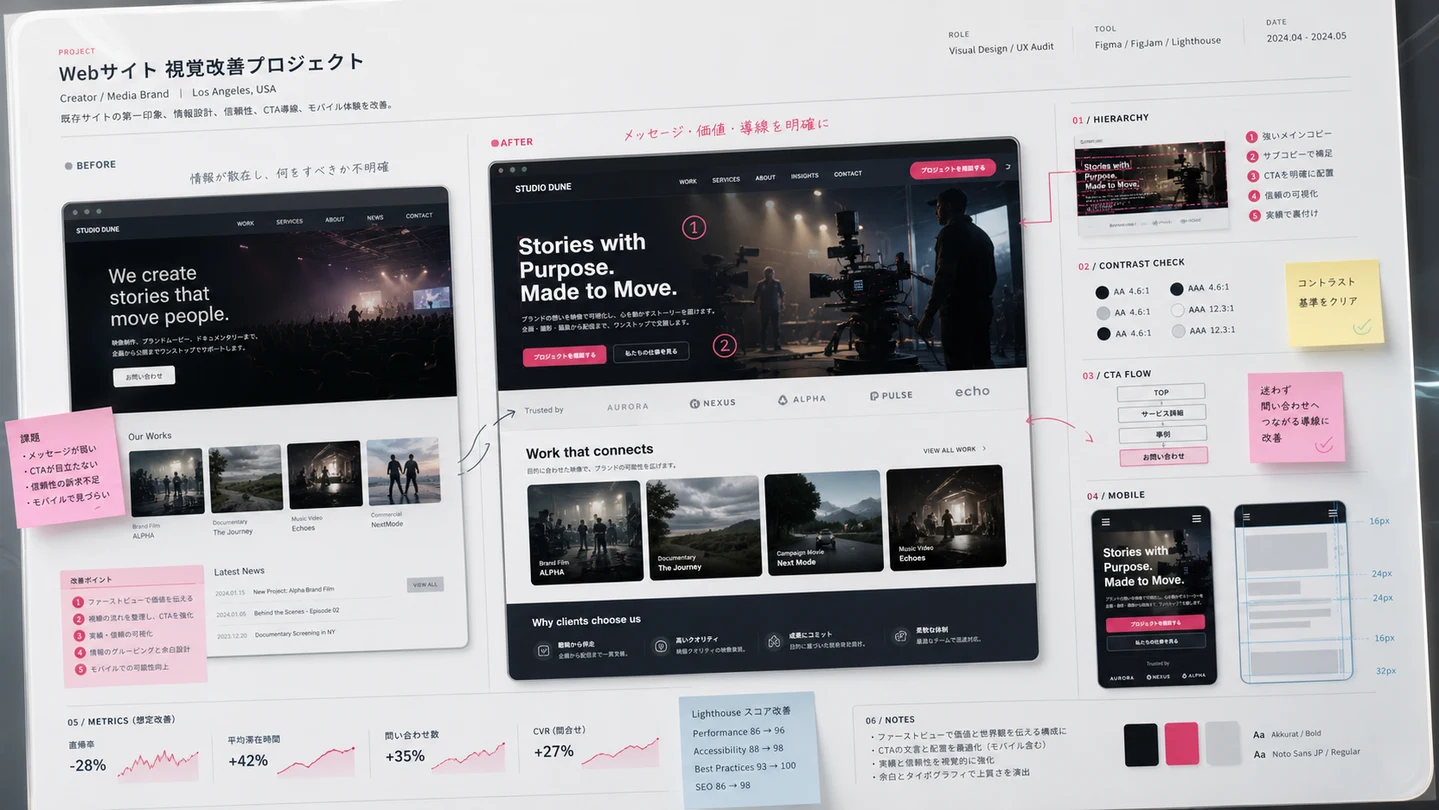Website visual upgrade project mockup
